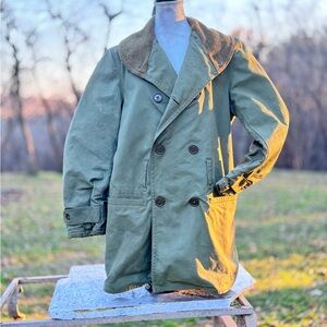 Vintage WW11 US Army Mackinaw “Jeep Coat” Heavy Canvas & Wool